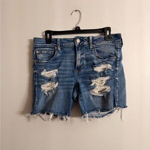 American Eagle Outfitters Distressed Light Blue Jean Shorts